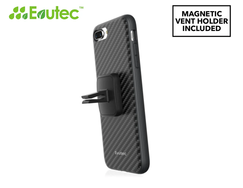 Evutec AER Series iPhone 7/8+ Karbon Cover w/ AFIX Magnetic Mount - Black