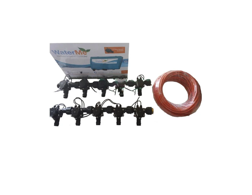 WaterMe - Combo  WiFi Controller & 10 Zone 19mm Barb Irrigation Manifold Valves with 13 core Wire