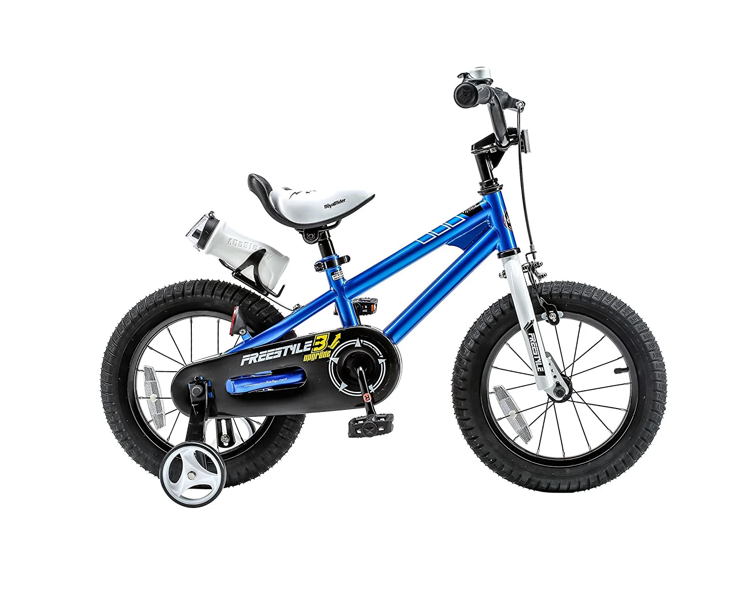 RoyalBaby BMX Freestyle Kids Bike, Water Bottle & Bell 12 inch Wheels, Blue