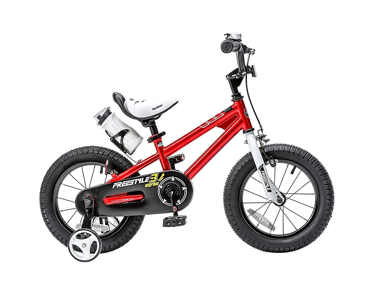 RoyalBaby BMX Freestyle Kids Bike, Water Bottle & Bell 14 inch Wheels, Red