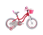 Royalbaby Stargirl Girl's Bike with Training Wheels and Basket, 14 inch Wheels - Pink