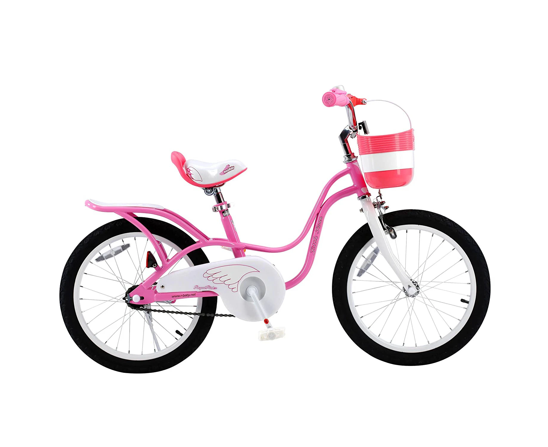 RoyalBaby Little Swan Girl's Bike with Basket, 16 inch  with Training Wheels and Kickstand