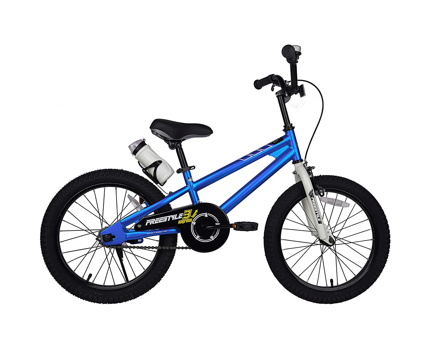 RoyalBaby BMX Freestyle Kids Bike & Kickstand, Water Bottle & Bell 18 inch Wheels, Blue