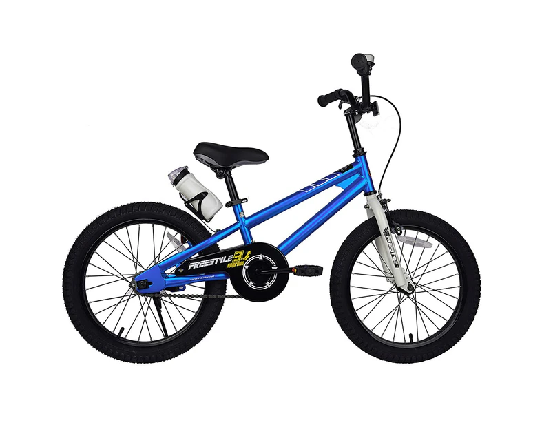 RoyalBaby BMX Freestyle Kids Bike & Kickstand, Water Bottle & Bell 18 inch Wheels, Blue