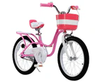 RoyalBaby Little Swan Girl's Bike with Basket, 18 inch with Kickstand