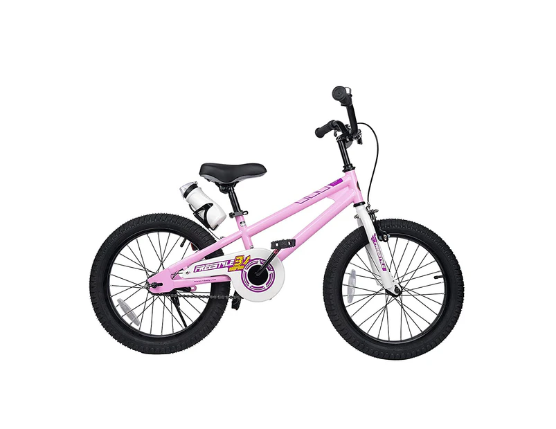 RoyalBaby BMX Freestyle Kids Bike & Kickstand, Water Bottle & Bell 18 inch Wheels, Pink