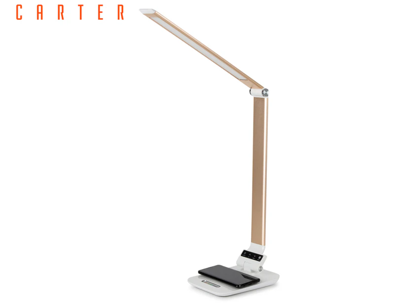 Carter LED Wireless Charging Desk Lamp - White/Gold