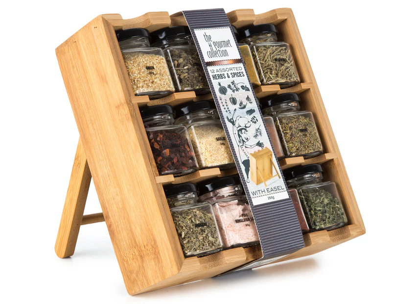 The Gourmet Collection 12 Assorted Herbs & Spices w/ Easel