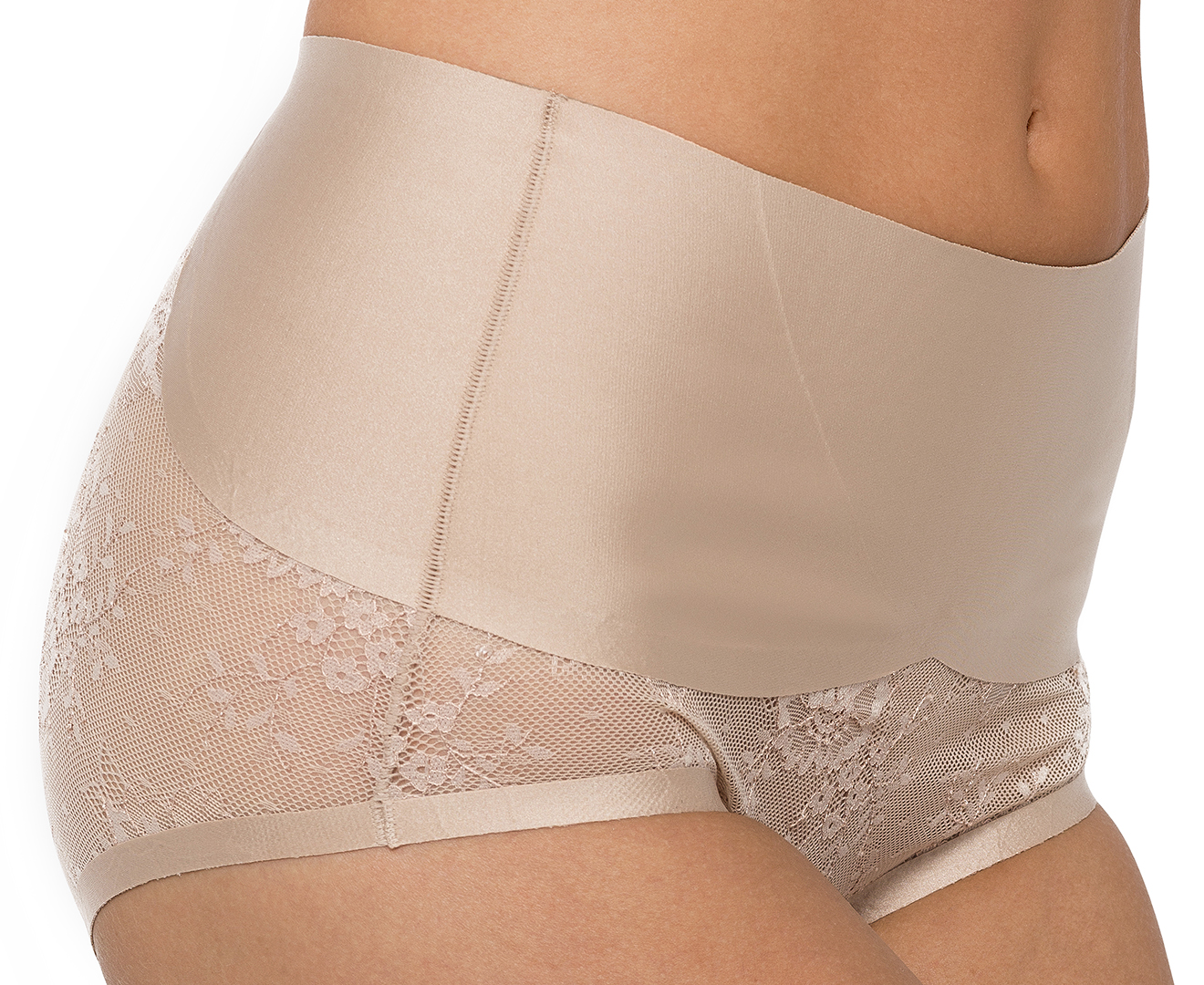 Nancy Ganz Women's Sweeping Curves Lace Brief - Taupe