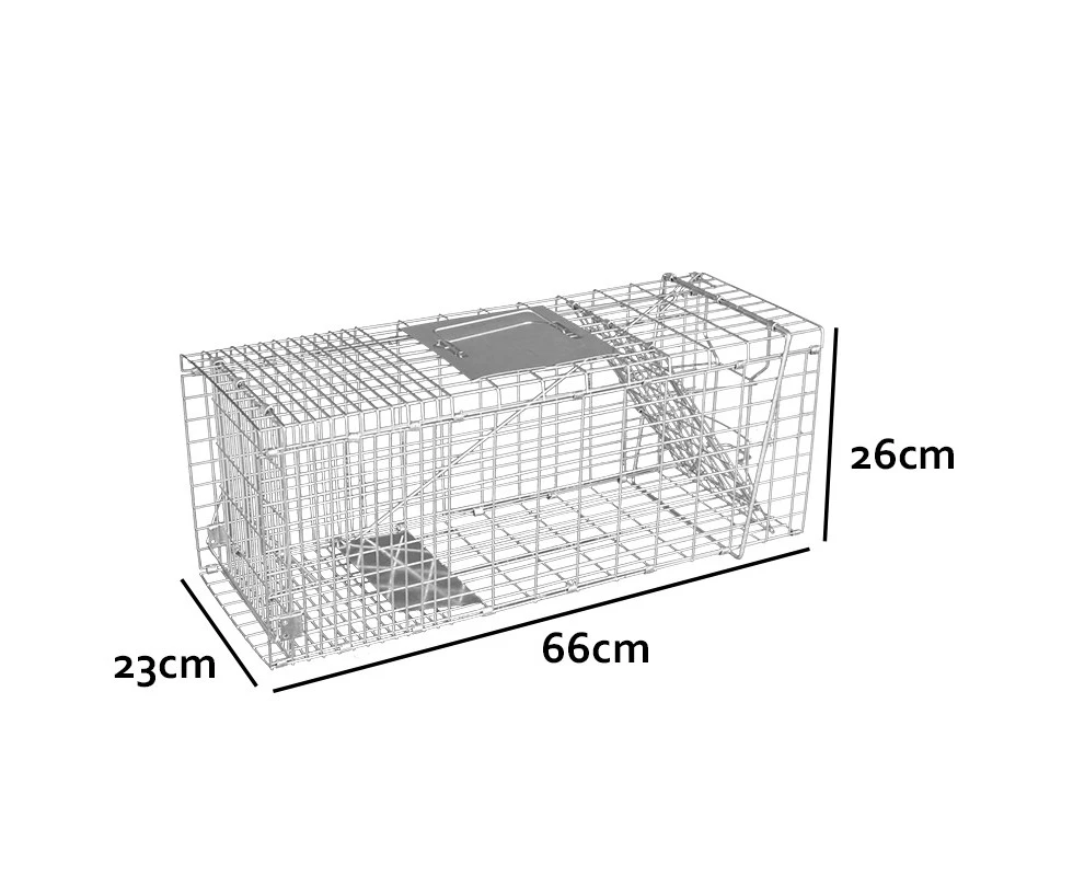 Humane Animal Trap Cage Possum Fox Koalas Rabbit Cat Live Catch 66 x23 x26CM 