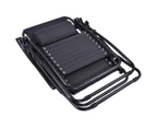 Zero Gravity Reclining Lounge with Tray Portable Outdoor Sun Lounge Beach Camping Chair