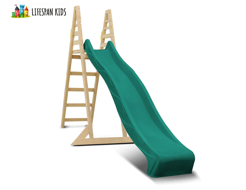 Lifespan Kids 3m Jumbo Climb & Slide Wavy Slide Set - Green/Natural Brown