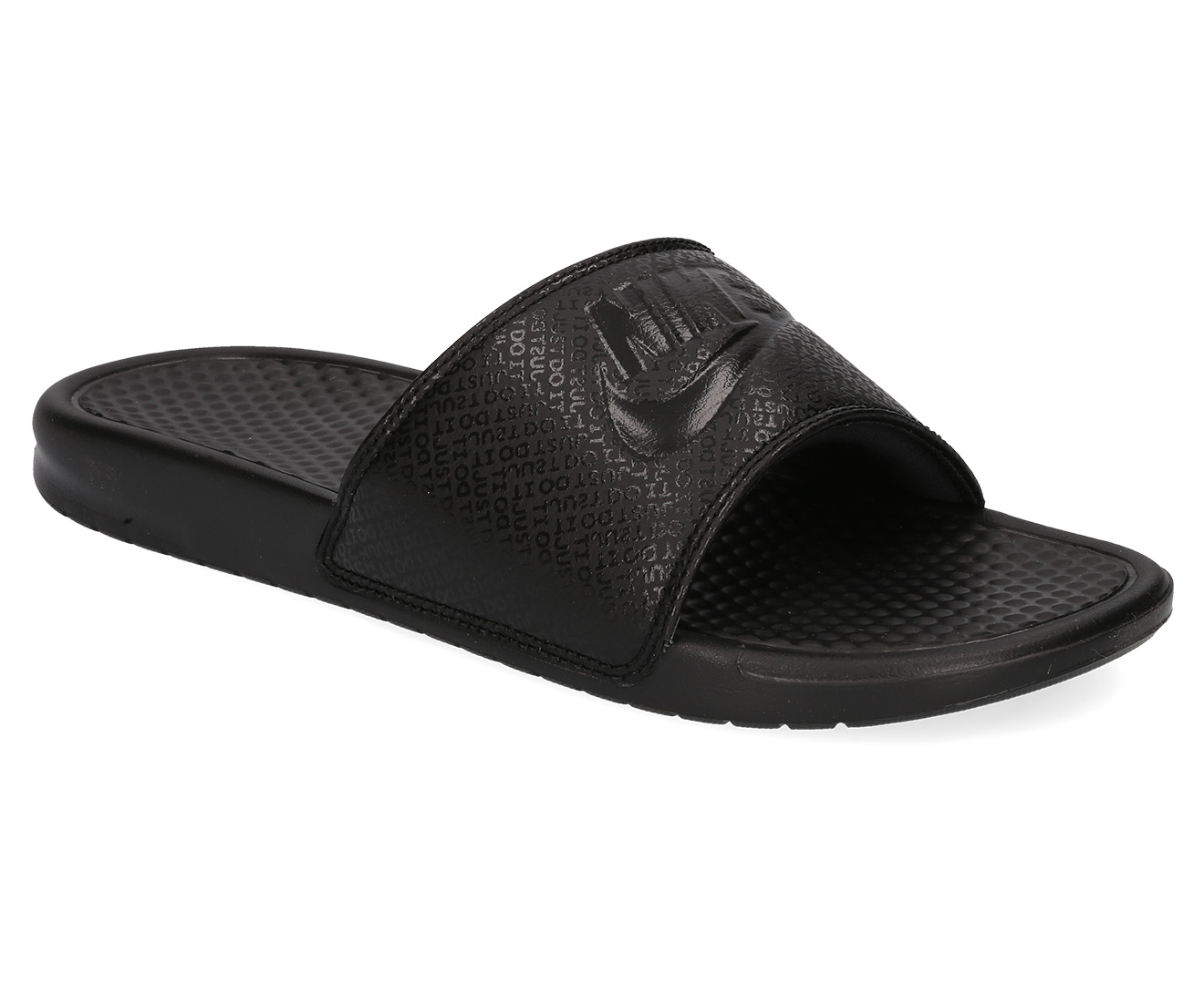 Nike benassi slides mens sales black