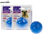 2 x Paws & Claws Freezable Chew Ball - Blue