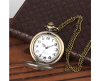 Men's Hollow Design Bronze Antique Quartz Pocket Watch-White