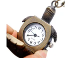 Men's Cute Turtle Vintage Bronze Small Quartz Pocket Watch-White