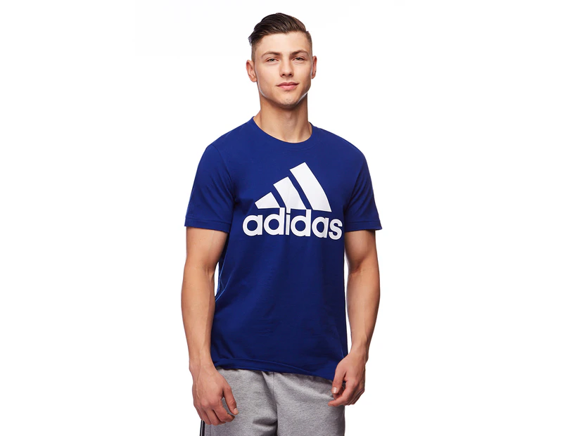 Adidas Men's Essentials Linear T-shirt - Mystic Ink/White