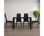 Artiss Dining Table Set Dining Table And Chairs 5 Pieces Black