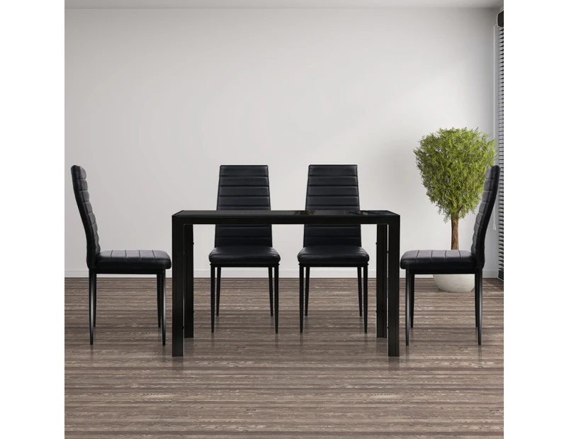 Artiss Dining Table Set Dining Table And Chairs 5 Pieces Black