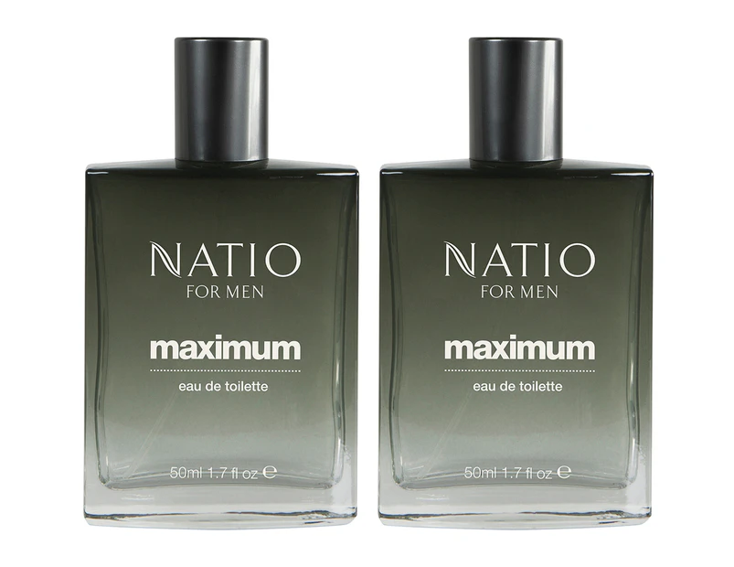 2 x Natio For Men Maximum EDT Perfume 50mL
