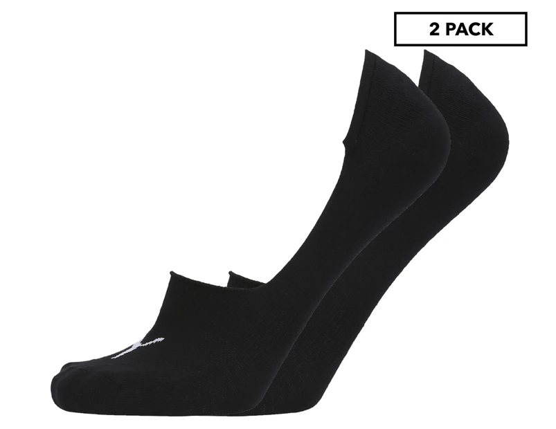 Puma Unisex Invisible Footie Socks 2-Pack - Black