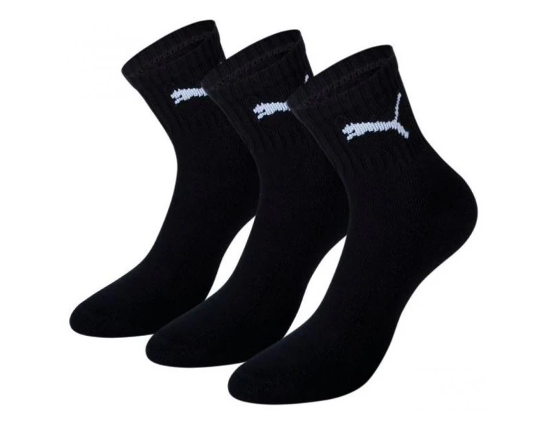 Puma Short Crew Socks Black UK Size 2H-5 Pack of 3