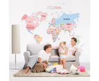World Map Wall Sticker Living Room Wall Art (Size: 130cm x 90cm)