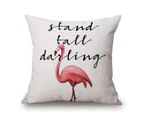 Flamingos on Animal Cotton & linen Pillow Cover W-45 81645