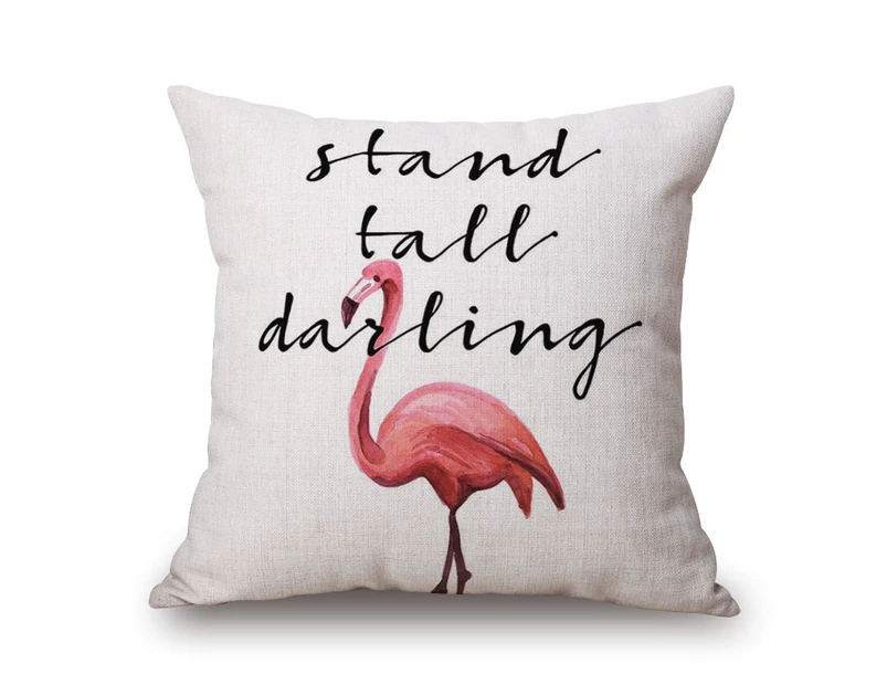 Flamingos on Animal Cotton & linen Pillow Cover W-45 81645