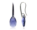 Georgiadis-Exquisite Teardrop Embellished With Swarovski Elements Tanzanite Drop Earrings.