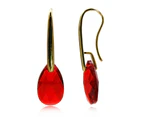 Georgiadis-Exquisite Teardrop Embellished With Swarovski Elements Light Siam Drop Earrings