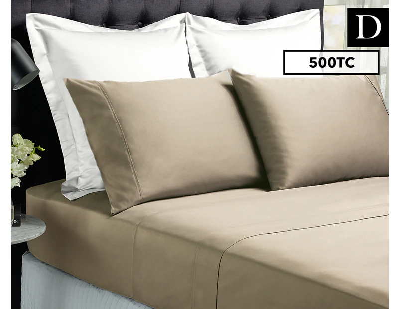 500TC Bamboo Cotton Double Bed Sheet Set - Pewter