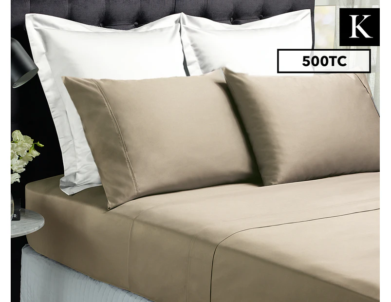 500TC Bamboo Cotton King Bed Sheet Set - Pewter