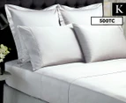 500TC Bamboo Cotton King Bed Sheet Set - White