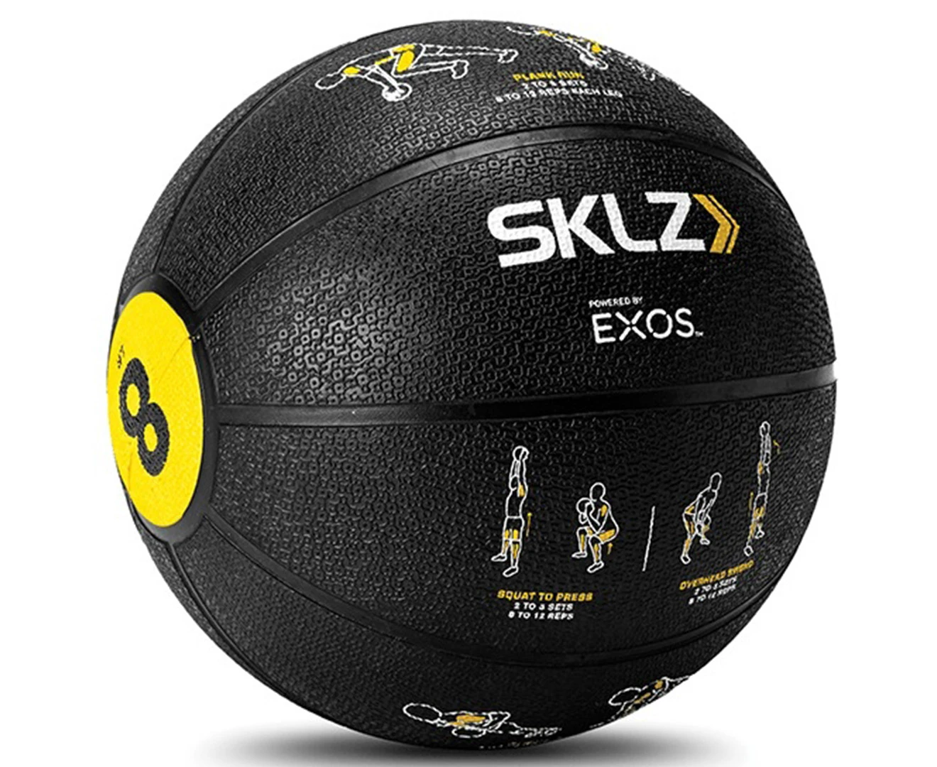 SKLZ 8lb Trainer Medicine Ball Strength Training Home Gym Full Body Exercise BLK