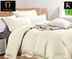 Ramesses 400TC Cotton Bamboo King Bed Quilt Cover Set - Eggnog Ivory