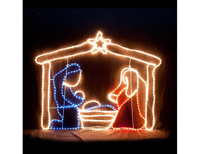 LED Nativity Scene Christmas Motif Rope Light Display