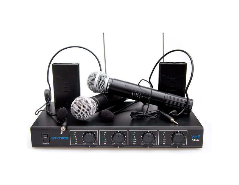 Four Channel VHF Wireless Microphone System
