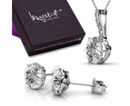 Boxed Star Electra Necklace & Earrings Set Embellished with Swarovski® crystals-White Gold/Clear