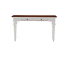 Provence Accent Console Table - White with Dark Brown Top