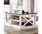 Halifax Contrast Coffee Table - White with black top