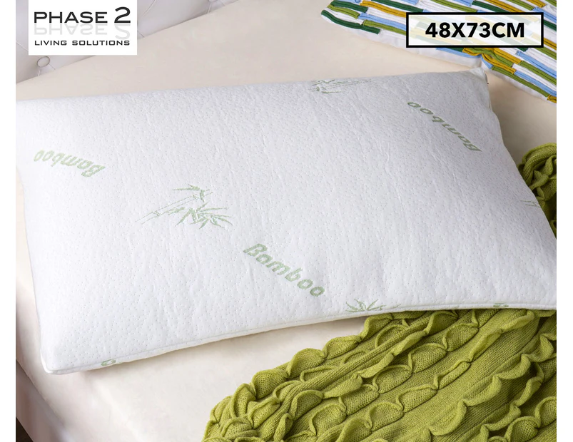 Phase 2 Antibacterial Bamboo Memory Foam Queen Pillow - 48 x 73cm