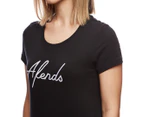 Afends Women's Halifax Standard Fit Tee - Faded Black