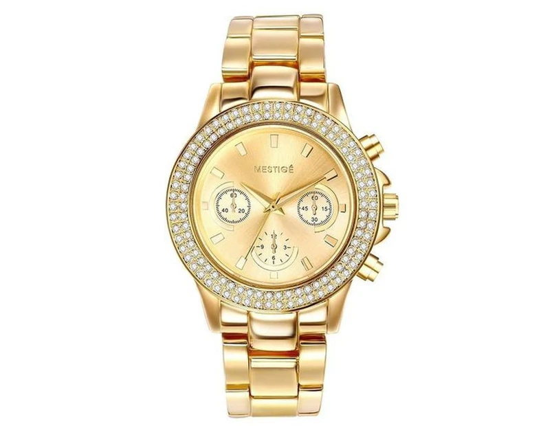 Mestige Women's 40mm Bradberry Stainless Steel Watch w/ Swarovski® Crystals - Gold