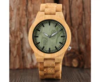 Nature Wristwatch Analog Women Quartz Creative Watch Bamboo Wristwatch-Green