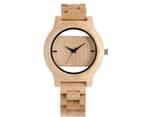 Wooden Watch Modern Men Bamboo Quartz Wristwatch Bamboo Wristwatch-Beige 1