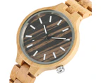 Wooden Watches Quartz Watch Nature Bamboo Clock Bamboo Wristwatch-Black