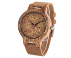 Men Creative Wood Watch Original Wooden Quartz Wrist Watches-Brown