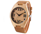 Wooden Watches Quartz Wood Watches Wristwatch Bracelet-Brown