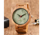 Retro Watches Vintage Quartz Wood Watch Minimalist Watch-Green
